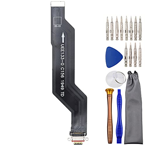 Sunways USB Type-C 3.1 Charger Port Flex Cable with Water Proof Rubber Ring Replacement for OnePlus 7T HD1901 1+7T HD1903 HD1900 HD1907 HD1905