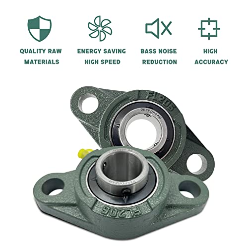 2 PCS of DEEPDREAM UCFL206-20 Pillow Block Bearing, 1-1/4" Bore, Flange Mounted Pillow Block Bearing, Solid Base, Self Alignment by DEEPDREAM - Image 5