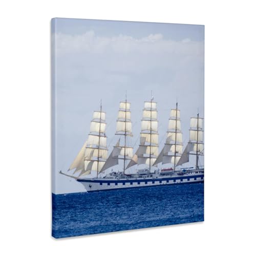 3dRose MARTINIQUE, Sailing cruise ship of Star Clippers line-CA23 SSM0161 - Scott T. Smith Museum Grade Canvas Wrap 8x10