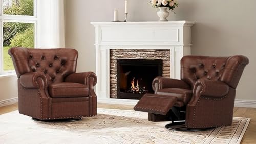 Sillón reclinable cuero chocolate oscuro miniatura 4