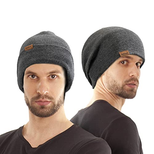 Image of Beanie for Men Winter Thermal Cuffed Knit Hat Warm Gifts Womens Beanies