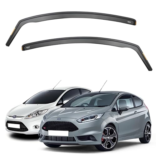 ISPEED Wind Deflectors For Ford Fiesta MK7 2008-2017 3 Door Hatchback 2pc Set - Keep Your Car Ventilated in Rain - Reduce Wind Turbulence - Tinted In-Channel