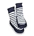 Mocc Ons Clever Little Moccasin Style Slipper Socks for Kids - Nautical Stripe, 6-12 Months