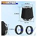 Universal Clamp-On Air Intake Filter, High Flow Closed-Top Cool Air Filter Cleaner, 76 89 102MM Performance Round Tapered Cone Air Filters, Premium Washable Replacement Filter for Car Truck (Black)