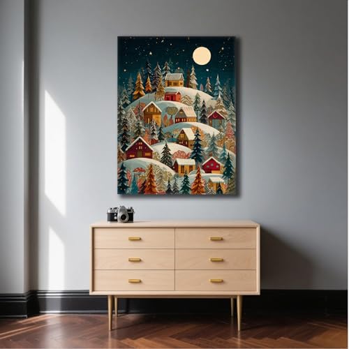 Toile murale féerie d'hiver | Idée décoration de Noël originale pour la maison