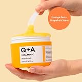 Q+A Peeling do ciała z witaminą C (200 ml), peeling do ciała, rozjaśniający i nawilżający peeling cukrowy z cytrusowymi olejkami eterycznymi, witaminą C i olejkiem z wiesiołka
