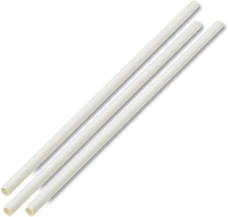 Boardwalk Unwrapped Paper Straws, 7.75" X 0.25" White, 4,800 Straws/carton