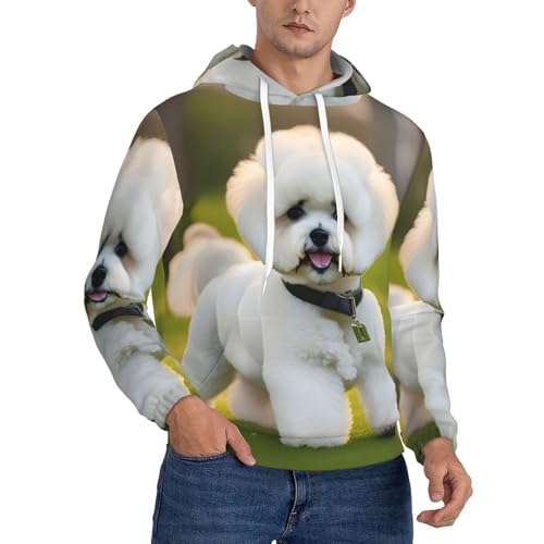 Sweat homme imprimé bichon frisé, le cadeau parfait pour les amoureux des chiens