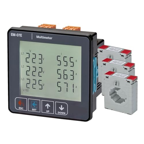 Multimètre de puissance apparente EM-07E triphasé 3CT 800A pour armoire électrique