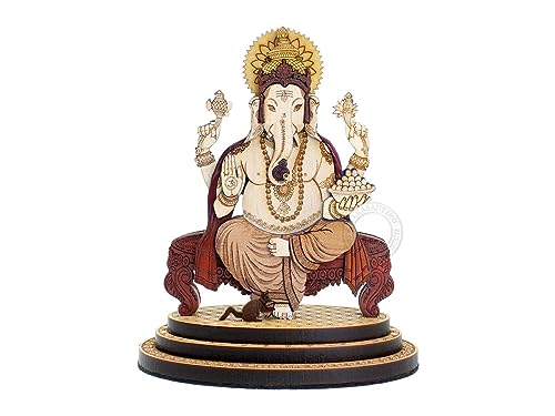 Estatua de Madera Lord Ganesha 9.5 cm