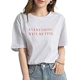 [Teddy] Tシャツ レディース 半袖 ゆったり カットソー 薄手 ロゴT ミドル丈 春夏 tops1411 (M, ホワイト×オレンジ)