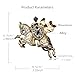 Antique Knights Templar Brooch Pin for Women Men Unisex Rhinestone Crusaders Solomon's Temple Shield War-horse Lucky Clover Leaf Engraved Vintage Dress Suit Accessories Jewelry Gift Souvenir