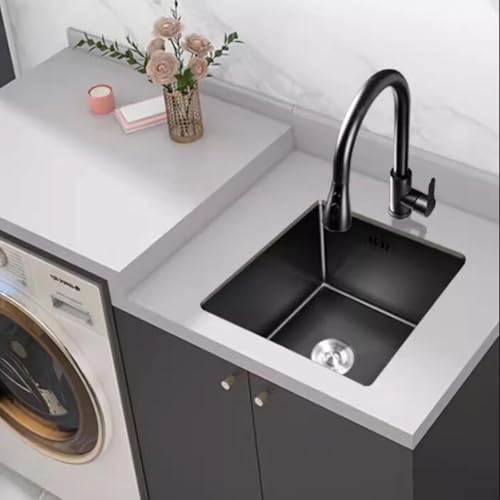 Fregadero monomando de acero inoxidable duradero con escurridor integrado moderno 5