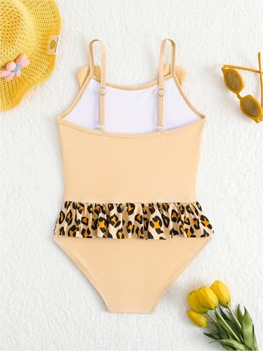 Kids Girls One Piece Straps Sleeveless Cartoon Print Swimsuit Shorty Swimwear Beachwear Bathing Suit4