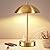 Modern LED Desk Lamp with AC Adapter,12" 3-Way Dimmable Touch Bedside Reading Lamp, Minimalist Gold Small Nightstand Table Lamp with Mushroom Dome Shade for Bedroom Living Room Office, Bulb Included