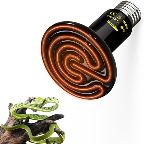 DXTECHPRO 爬虫類 ヒーター ライト 50W 1個 赤外線ライト 爬虫類ライト 保温 小動物用 両生類用 爬虫類用ヒーターライト 暖房照明 長寿命 防爆 無発光 爬虫類 セラミックヒーター 亀ライト