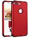 iPhone 7 Plus Case Red, iPhone 7 Plus Case, BENTOBEN Slim Shockproof 3 in 1 Hard PC Soft Silicone Hybrid Coated Full-Body Protective Phone Cover Case for iPhone 7 Plus (5.5 inch), Christmas Red