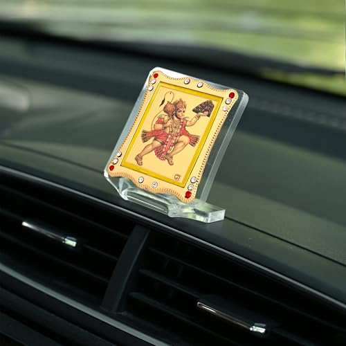 Image of Hanuman Ji Car Dashboard | Showpiece Decor Religious Frame for Pooja, Prayer and Gift