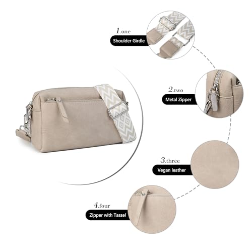 Gladdon Small Crossbody Bags for Women Vegan Leather Trendy Purse with Wide Shoulder Strap4