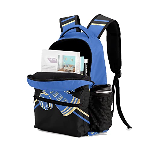 Customized Cheer Blue Black Cheerleaders Waterproof Backpack with Name for Hiking Camping Picnic, 12.2(L)x5.9(W)x16.5(H)inch4