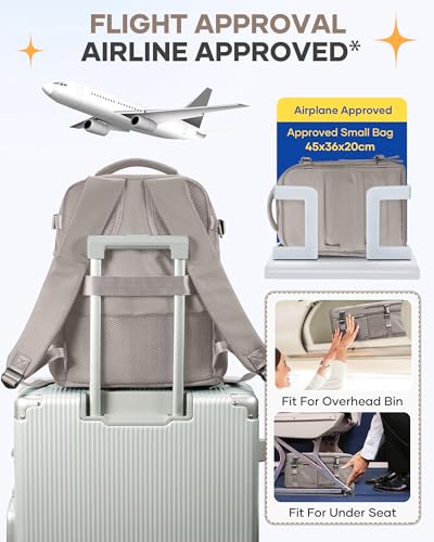 Image of Large Travel Backpack - Carry On Flight Approved Mochila De Viaje - 18x14x8 Inches - Personal Item Travel Bag for Men & Women