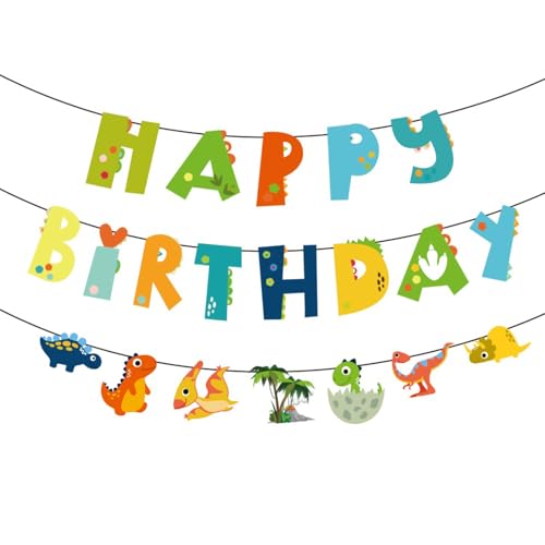 Dinosaur Happy Birthday Banner,Birthday Sign for Party Decor,birthday Decoration for Kids