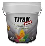 Blanco inalterable Industrias Titan 095110015 - Pintura plástica lavable (grande) color blanco