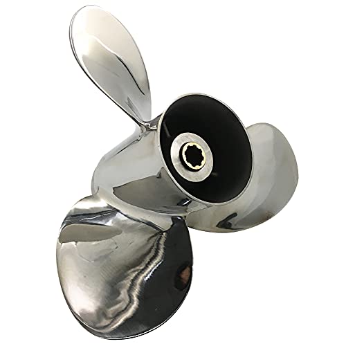 BARDOVEN 8-20HP 9-1/4x10 Edelstahl-Propeller 8 Zähne SS Prop Fit für Yamaha/Honda Außenborder