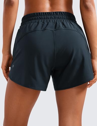 CRZ YOGA Dolphin Athletic Shorts for Women 5" - High Waisted Quick Dry for Running Workout Gym Track with Zip Pocket - Image 3