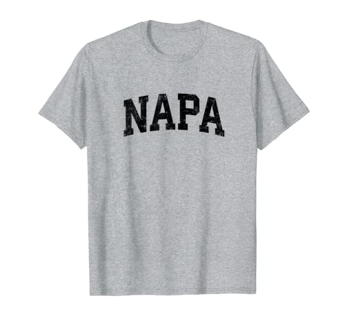 Napa California CA Vintage Athletic Sports Diseño Negro Camiseta