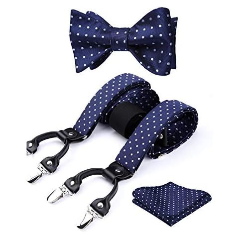 Tirantes HISDERN de lunares para hombre con Pajarita y Pañuelo Cover