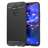 MoKo Huawei Mate 20 Lite Case, Soft Lightweight TPU Bumper Cover Carbon Fiber Design Anti-Scratch Slim Back Panel Shock Aborsption Cellphone Shell Fit with Huawei Mate 20 Lite - Black