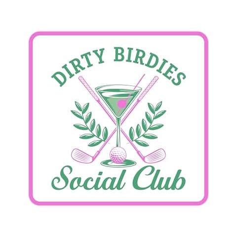 Dirty Birdies Social Club Patch 3 Inches Gifts for Golfer Funny Golfing Golf Club Iron On/Sew On Embroidery Fabric Applique Patches for Trucker Hats Clothes Backpack DIY Accessories Friends Mom Gifts Cover