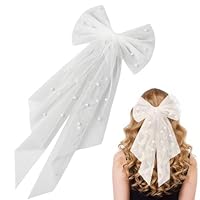 iwontalersy Brautschleier Kurz,Schleier Braut Haarschleife,JGA Schleier Braut mit Perlen und Haarspange Weißer Elegante Tüll,Perfekt für Hochzeit und Besondere Anlässe