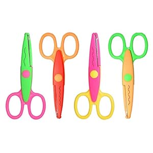 RD Zoom Enterprises Zig Zag Plastic Scissor (Pack of 4) for Kids Art & Craft Paper Shaper Scissor Set, Multicolour