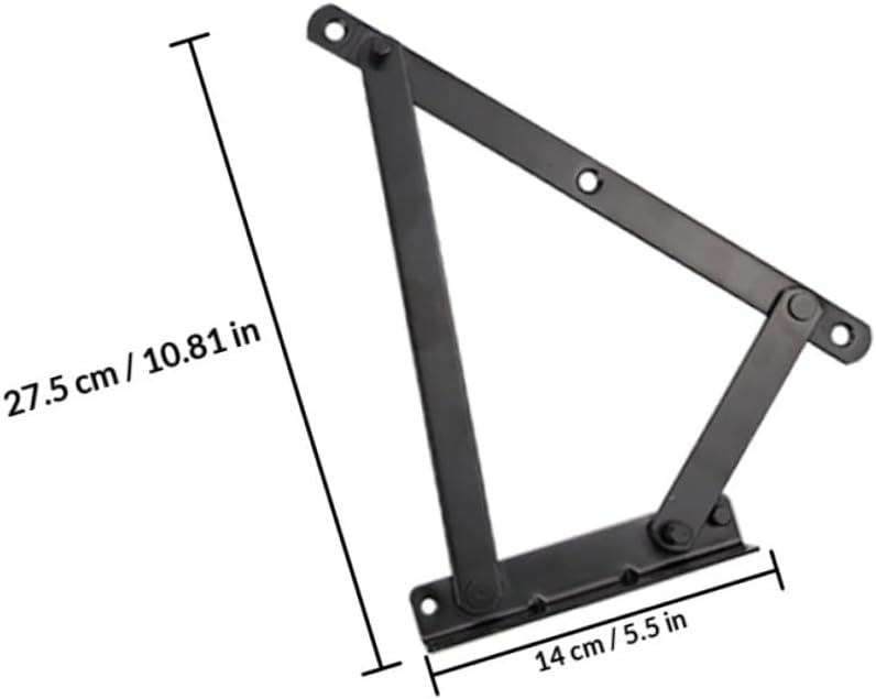 Spring Loaded Sofa Bed Hinge and Folding Storage Box Lift-up Corner Cabinet Hinge with Triangular Support, Sturdy Metal Folding Furniture Hardware for Sofa Bed and Storage Chest
