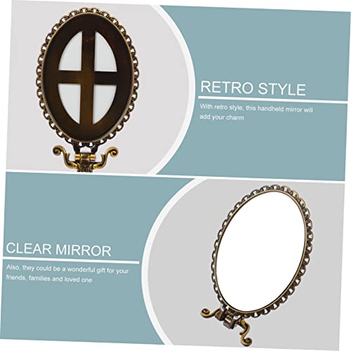 Miroir de maquillage portable rétro pliable pour éviter les retouches manquées - 7
