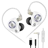 KZ Gale 有線イヤホン マイク付き HiFi 重低音 快適フィット ゲーム用 スーパーリニアドライバー IEM ゲーム用 PC PS5 PS4 Nintendo Switch Steam Deck対応 (3.5W マイク)