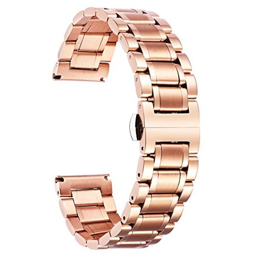 BINLUN Klockarmband i rostfritt stål Ersättningsurremmar med raka och böjda ändar Dam & herr 6 färger (guld, sliver, svart, roseguld, guld-silver tvåfärgat, silver-roséguld) 9 storlekar (12mm-24mm)