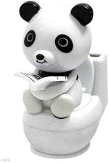 Panda Reading on The Toilet Solar Toy Home Car Decoration Gift