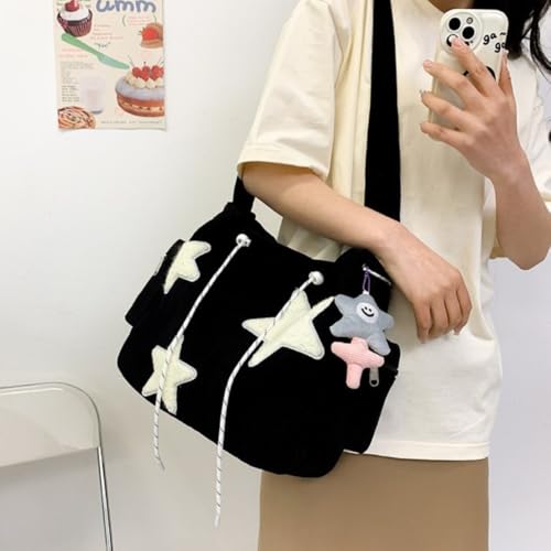 Bolso Cruzado de Pana para Mujer con Parche Estrella Y2k miniatura 3