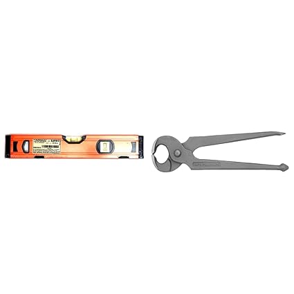 TAPARIA Carbon Steel Spirit Level with Magnet SLM 1012 & 1541-8 Pincers Combo, 12-Inch