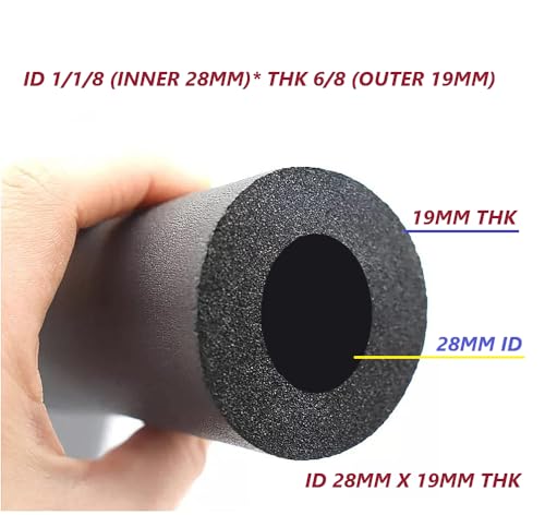 Image of M&M HARIS 1-1 /8 ID X 6 /8 inch THK Foam Heat Insulated Tube for Air Conditioner Ac Pipe Foam Rubber Tube 5.9 Feet insulation pipe cover ID 28 mm X 19 mm THK Tube Pack of 1