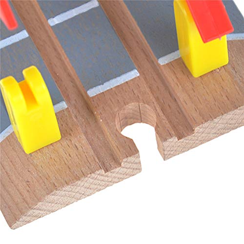 Aowa 1 Stück Holz Eisenbahn Zubehör Eisenbahn Crossing Bridge Zug Slot Track Spielzeug – Bild 4