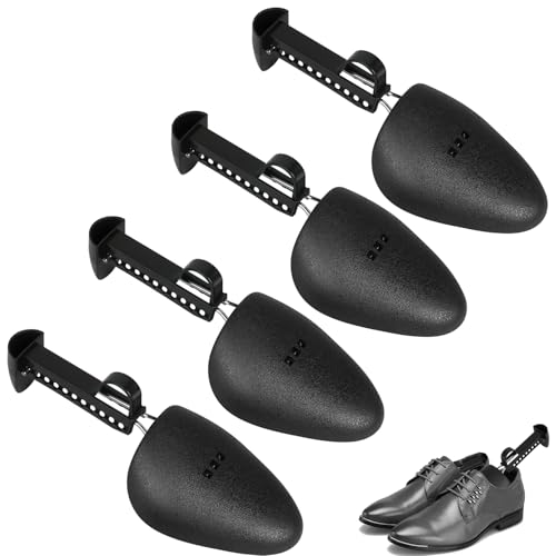 VIVEBEI Shoe Trees for Men, Shoe Stretcher, Adjustable Length, Shoe Shape Holder (Black 2 Pairs, for Men\'s Shoes Size 5.5-11)