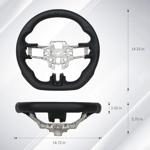JIANGGAI Full Leather Steering Wheel, D-shaped Perfoated Leather Grip Steering Wheel Fit For Mustang EcoBoost GT Shelby GT350/GT350R 2015-2017 by JIANGGAI - Image 2