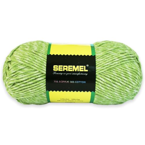 Seremel Cotton Acrylic Blended Colored Yarn, Soft...