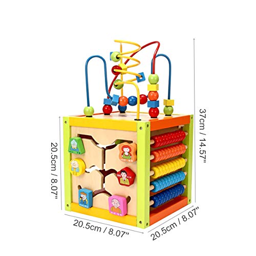 KingSo Educational Wooden Toys Baby Toys 5in1 Activity Cube with