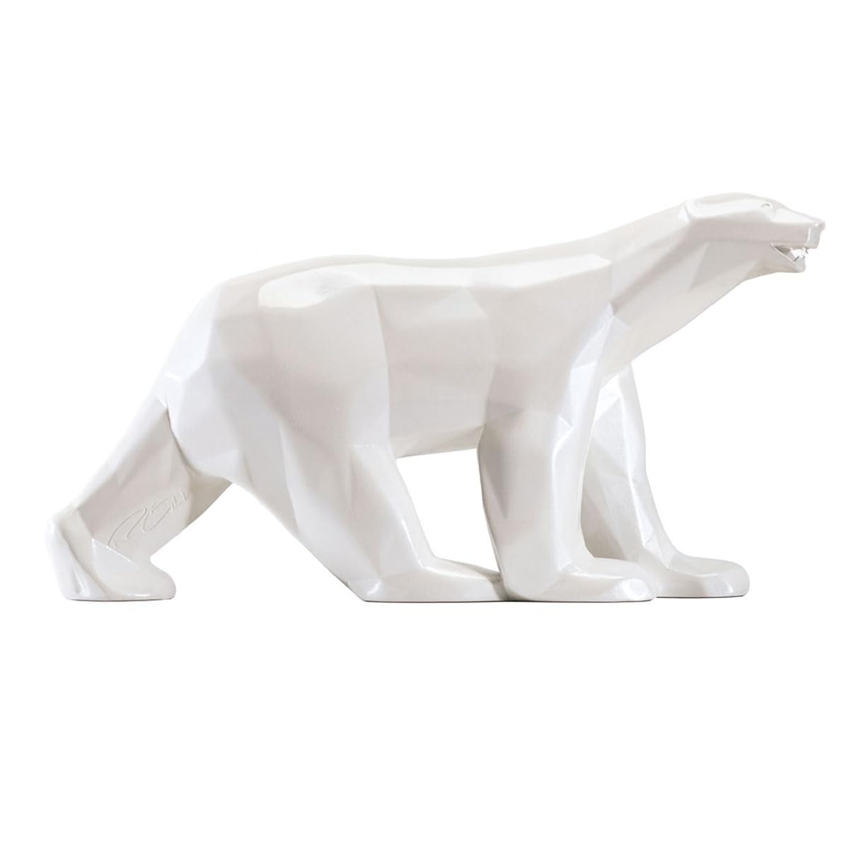 Ours polaire Orlinski blanc nacré de 23 cm pour sublimer votre salon moderne
