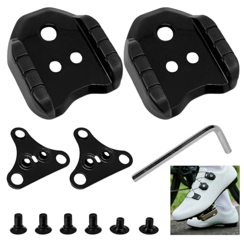 2 Stücke Fahrrad Cleats Adapter,Kompatibel mit Shimano SPD Plattenadapter SM-SH41 Fahrrad Schuh Cleats,3 Loch Platten Fahrradpedal Adapter Stollen Konverter,für Schwarz Road Cleats Fahrradzubehör Set